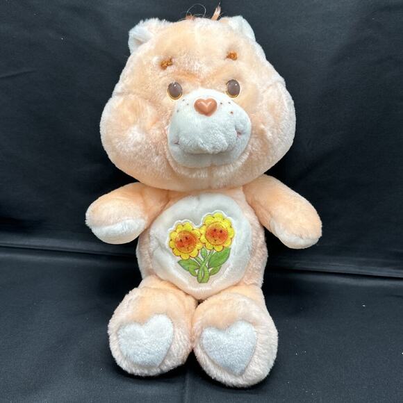 Kenner Other - Vintage Care Bears Friend Bear 13” Plush Peach Orange Flowers Kenner 1983